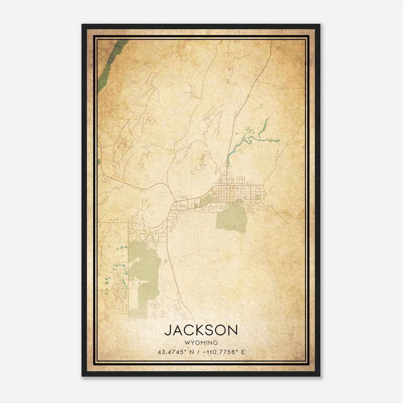 Vintage Jackson Wyoming Map Poster, Modern Home Decor Wall Art Print Vintage Jackson Wyoming Map Poster, Modern Home Decor Wall Art Print