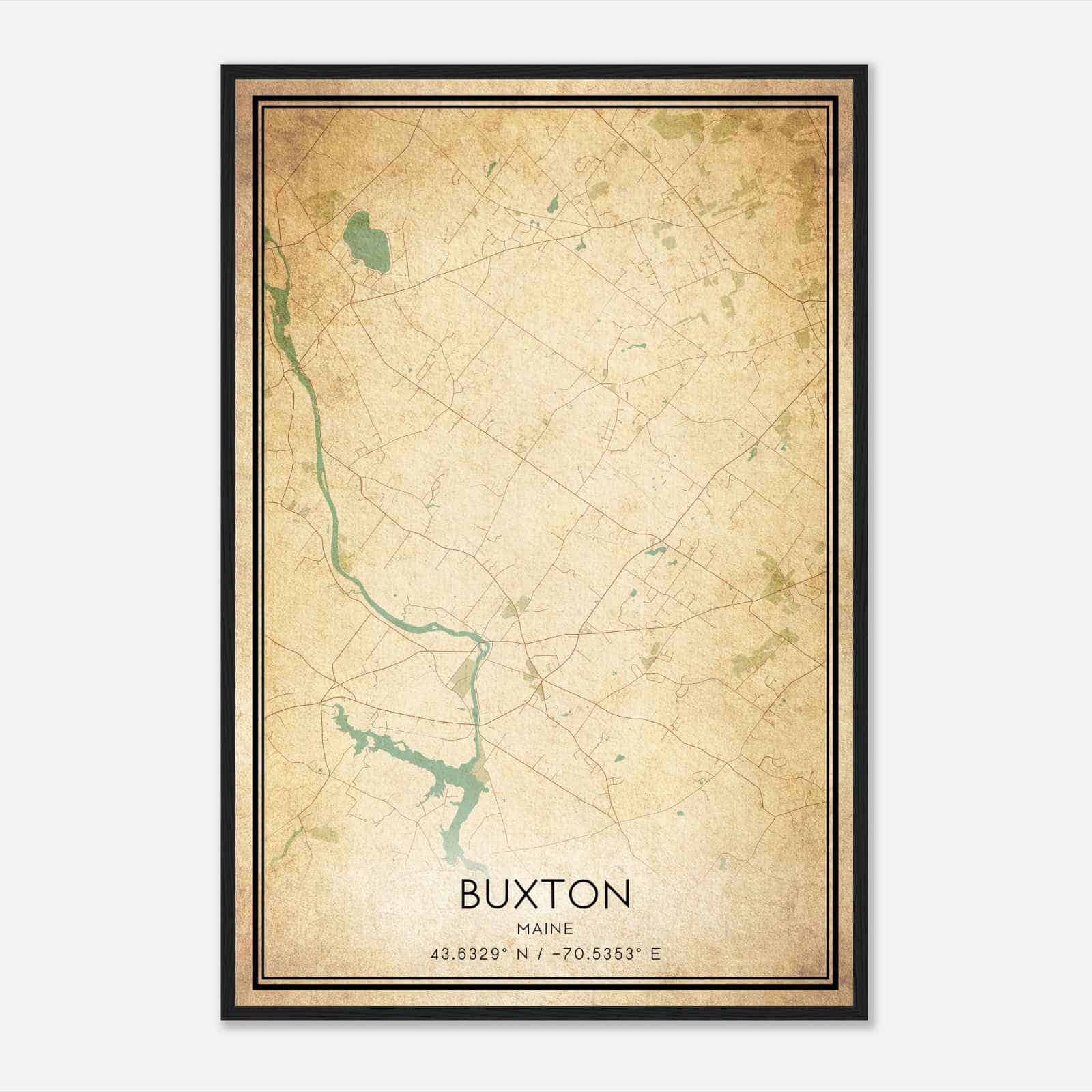 Vintage Buxton Maine Map Poster, Modern Home Decor Wall Art Print Vintage Buxton Maine Map Poster, Modern Home Decor Wall Art Print