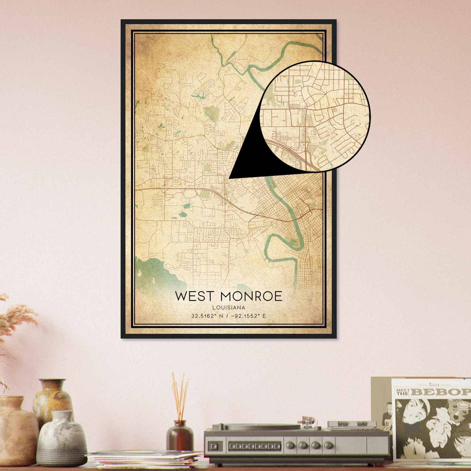 Deerfield Kansas Map Poster, Modern Home Decor Wall Art Print (Copy)