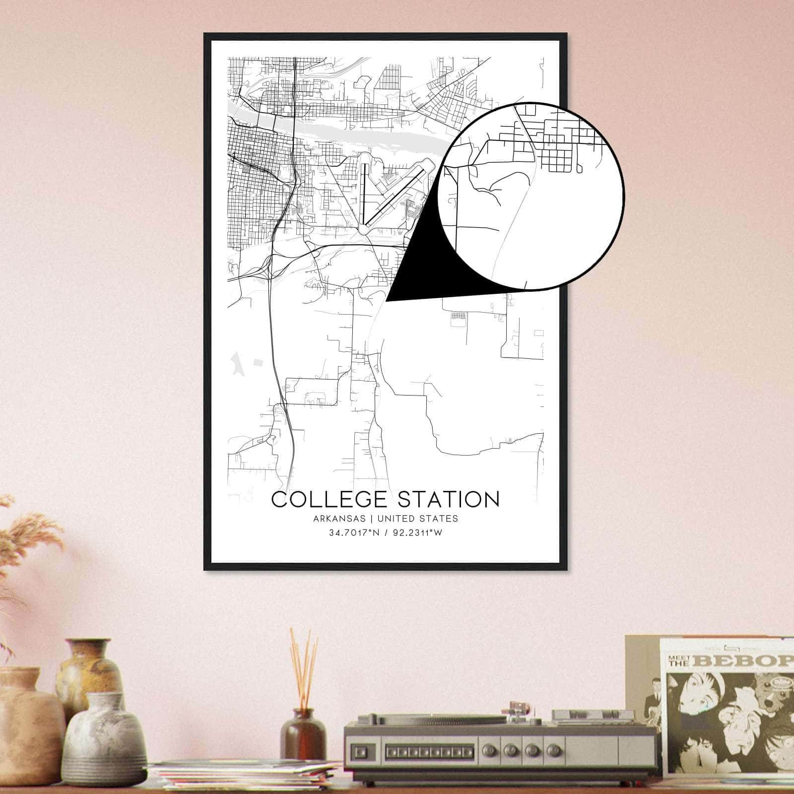 Deerfield Kansas Map Poster, Modern Home Decor Wall Art Print (Copy)