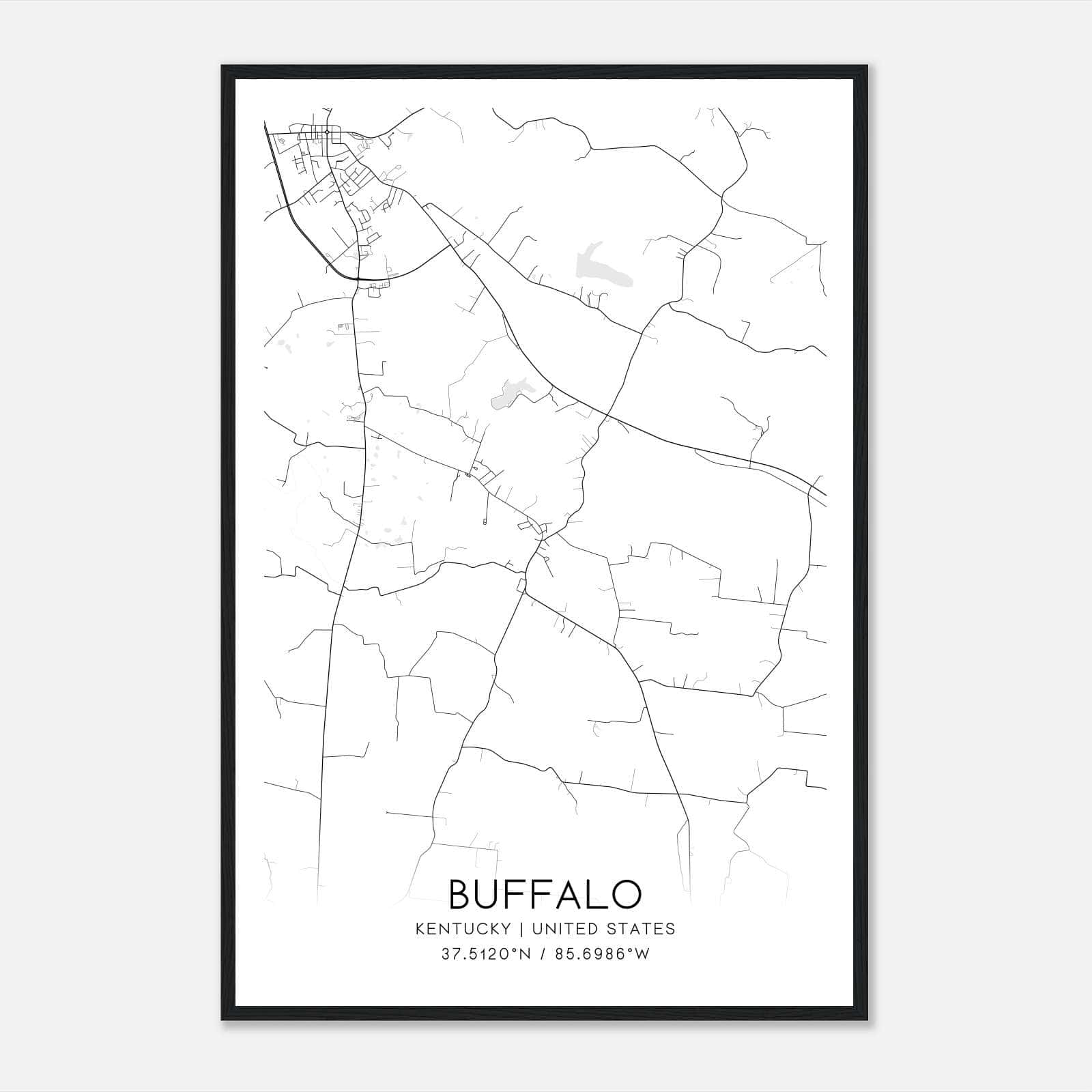 Buffalo Kentucky Map Poster, Modern Home Decor Wall Art Print Buffalo Kentucky Map Poster, Modern Home Decor Wall Art Print