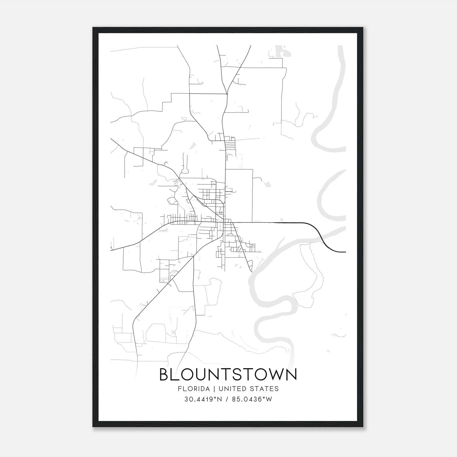 Blountstown Florida Map Poster, Modern Home Decor Wall Art Print Blountstown Florida Map Poster, Modern Home Decor Wall Art Print