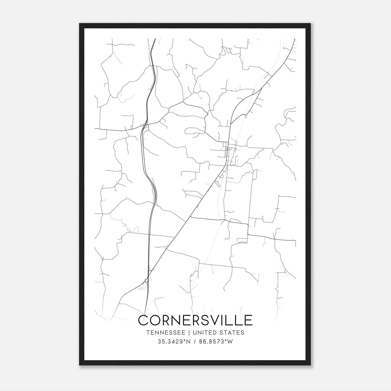 Cornersville Tennessee Map Poster, Modern Home Decor Wall Art Print Cornersville Tennessee Map Poster, Modern Home Decor Wall Art Print