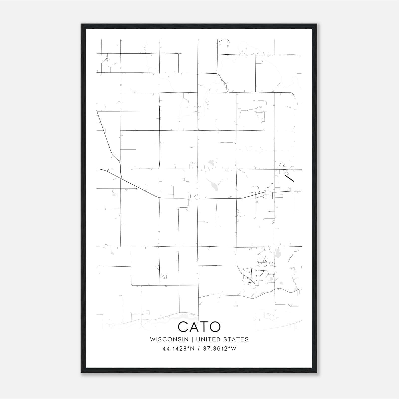 Cato Wisconsin Map Poster, Modern Home Decor Wall Art Print Cato Wisconsin Map Poster, Modern Home Decor Wall Art Print