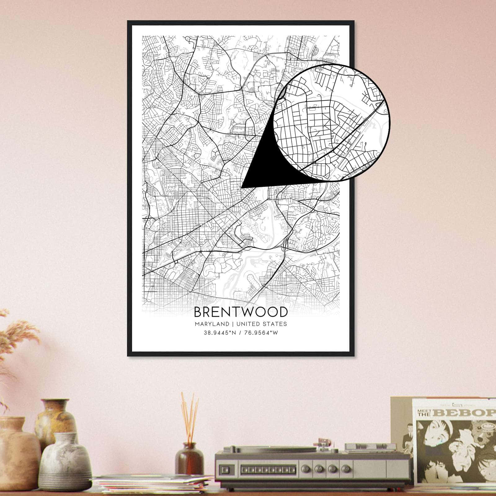 Deerfield Kansas Map Poster, Modern Home Decor Wall Art Print (Copy)