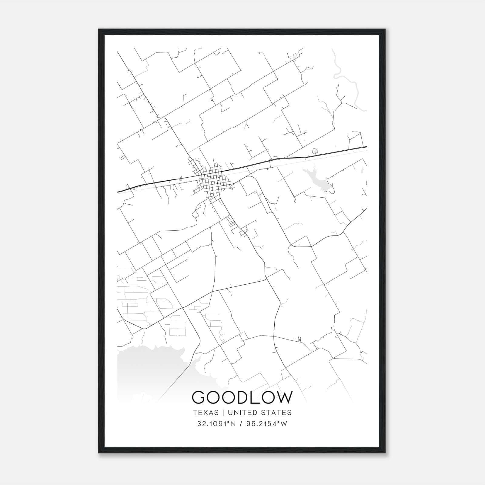 Goodlow Texas Map Poster, Modern Home Decor Wall Art Print Goodlow Texas Map Poster, Modern Home Decor Wall Art Print