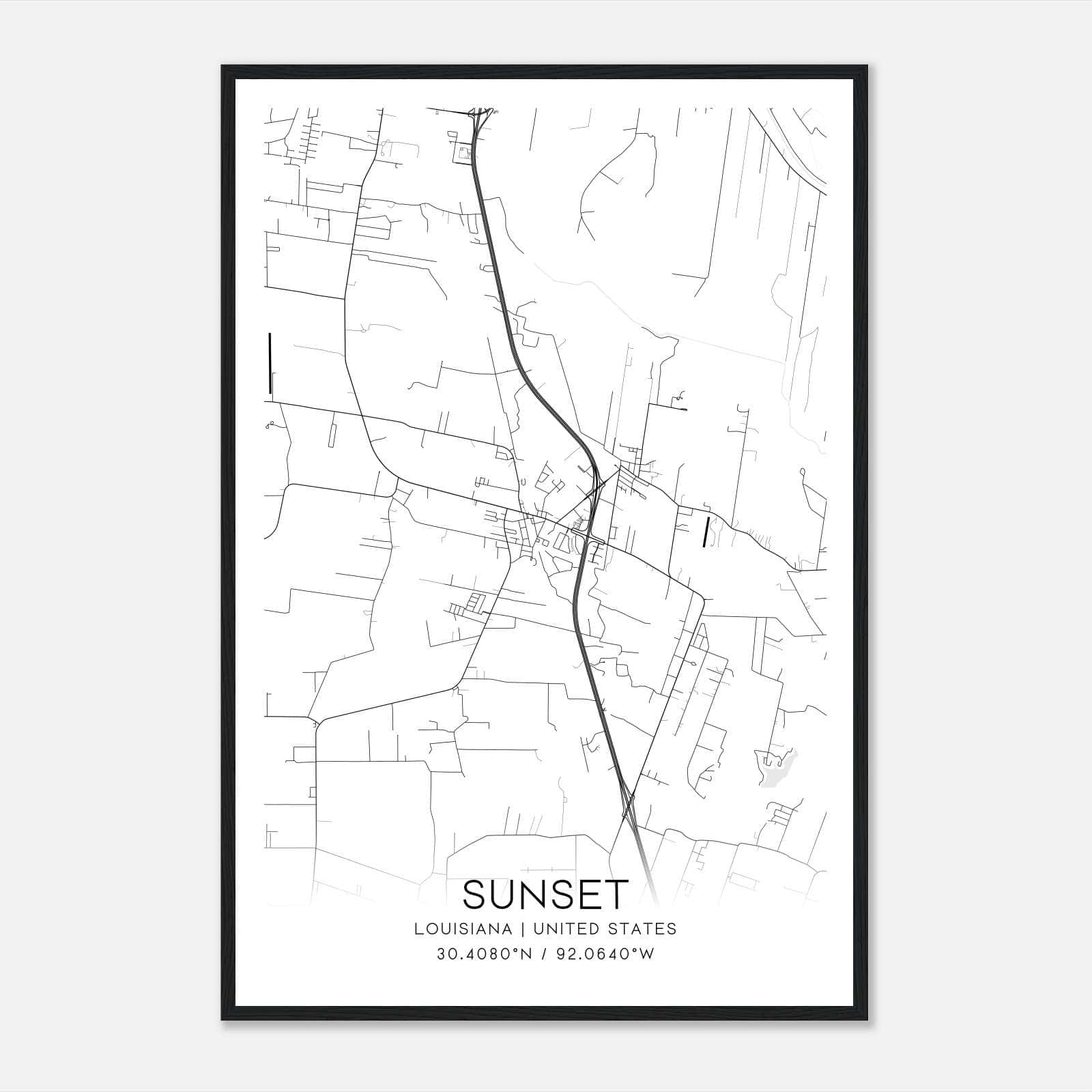 Sunset Louisiana Map Poster, Modern Home Decor Wall Art Print Sunset Louisiana Map Poster, Modern Home Decor Wall Art Print