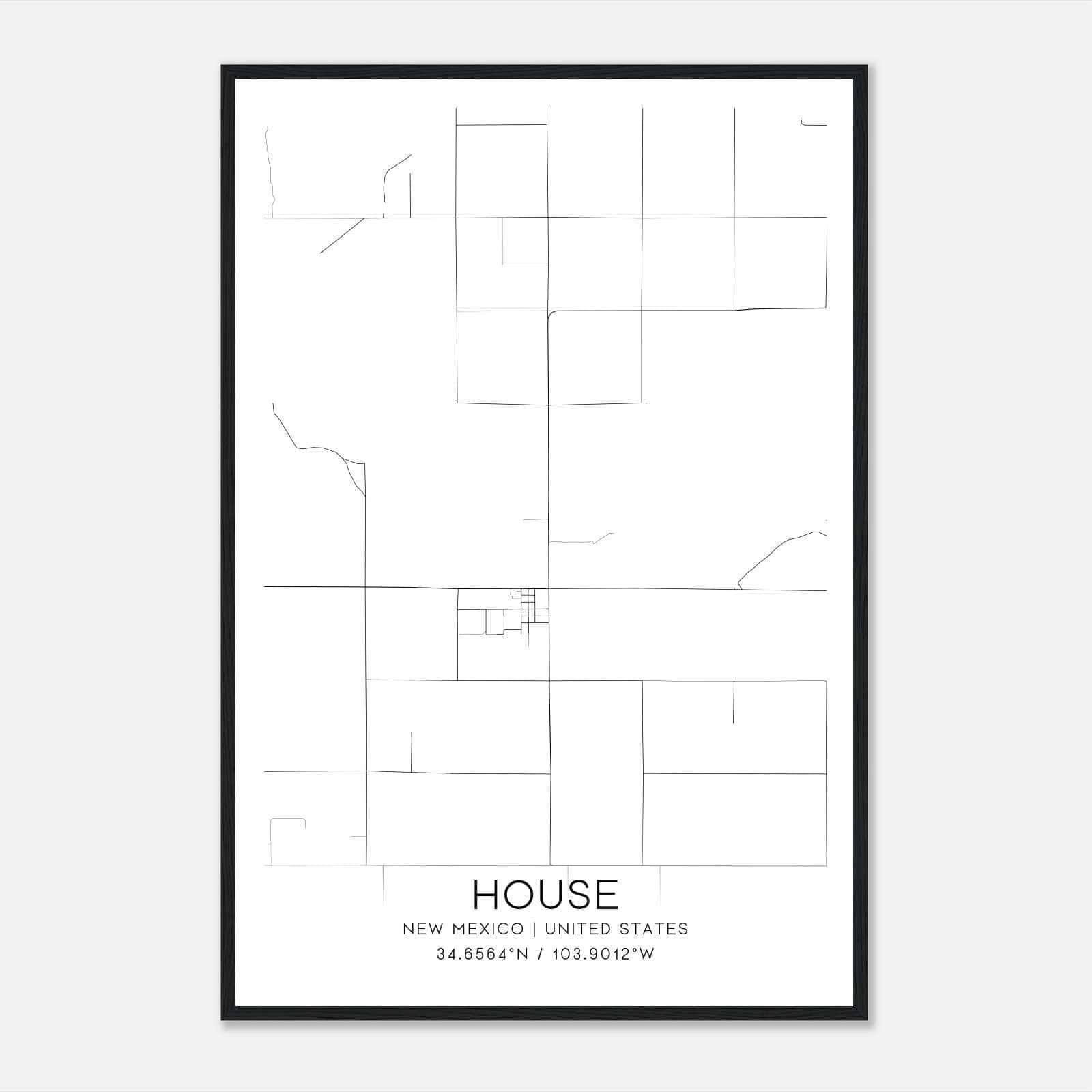 House New Mexico Map Poster, Modern Home Decor Wall Art Print House New Mexico Map Poster, Modern Home Decor Wall Art Print