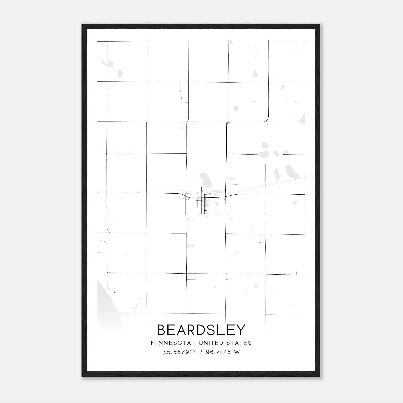 Beardsley Minnesota Map Poster, Modern Home Decor Wall Art Print Beardsley Minnesota Map Poster, Modern Home Decor Wall Art Print