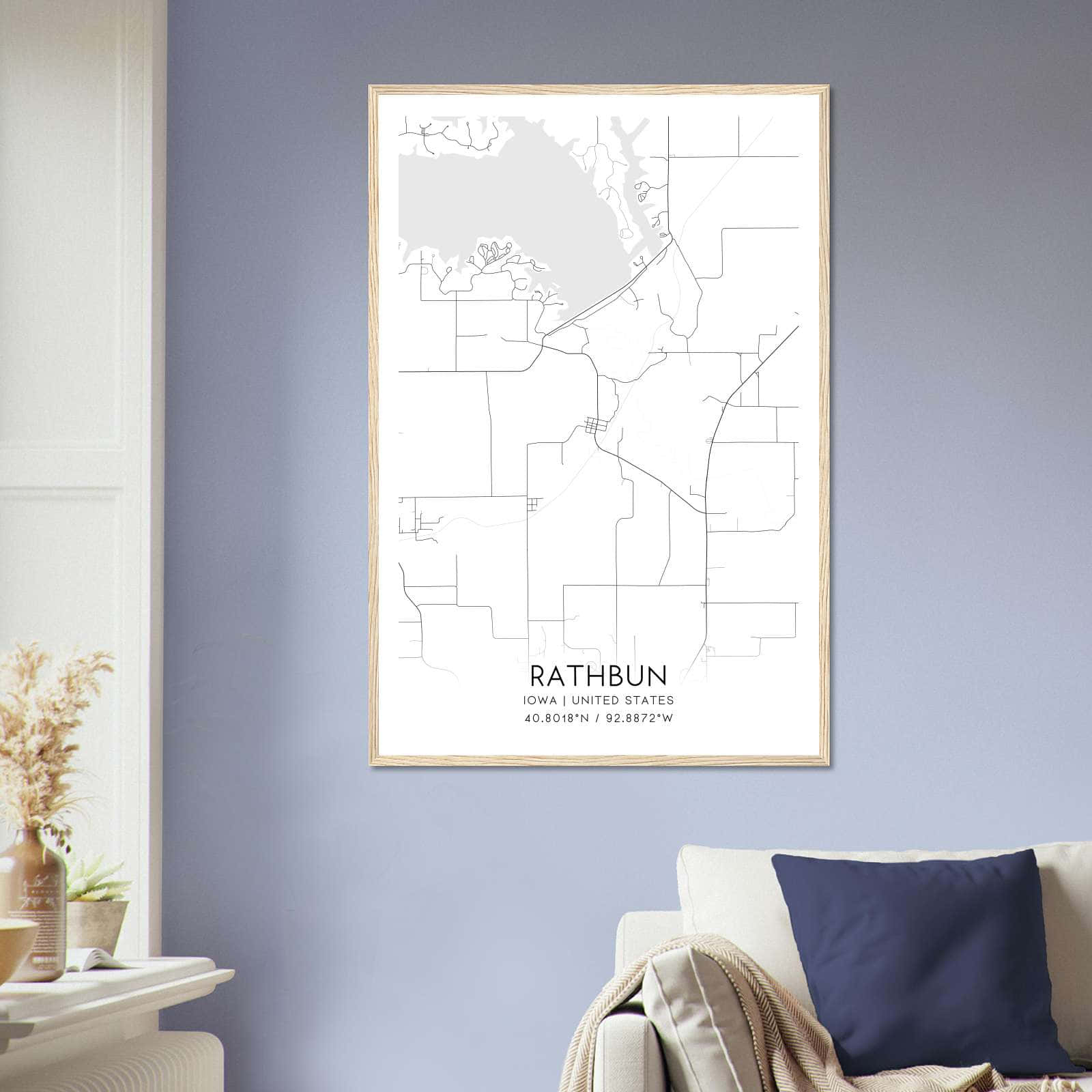 Deerfield Kansas Map Poster, Modern Home Decor Wall Art Print (Copy)