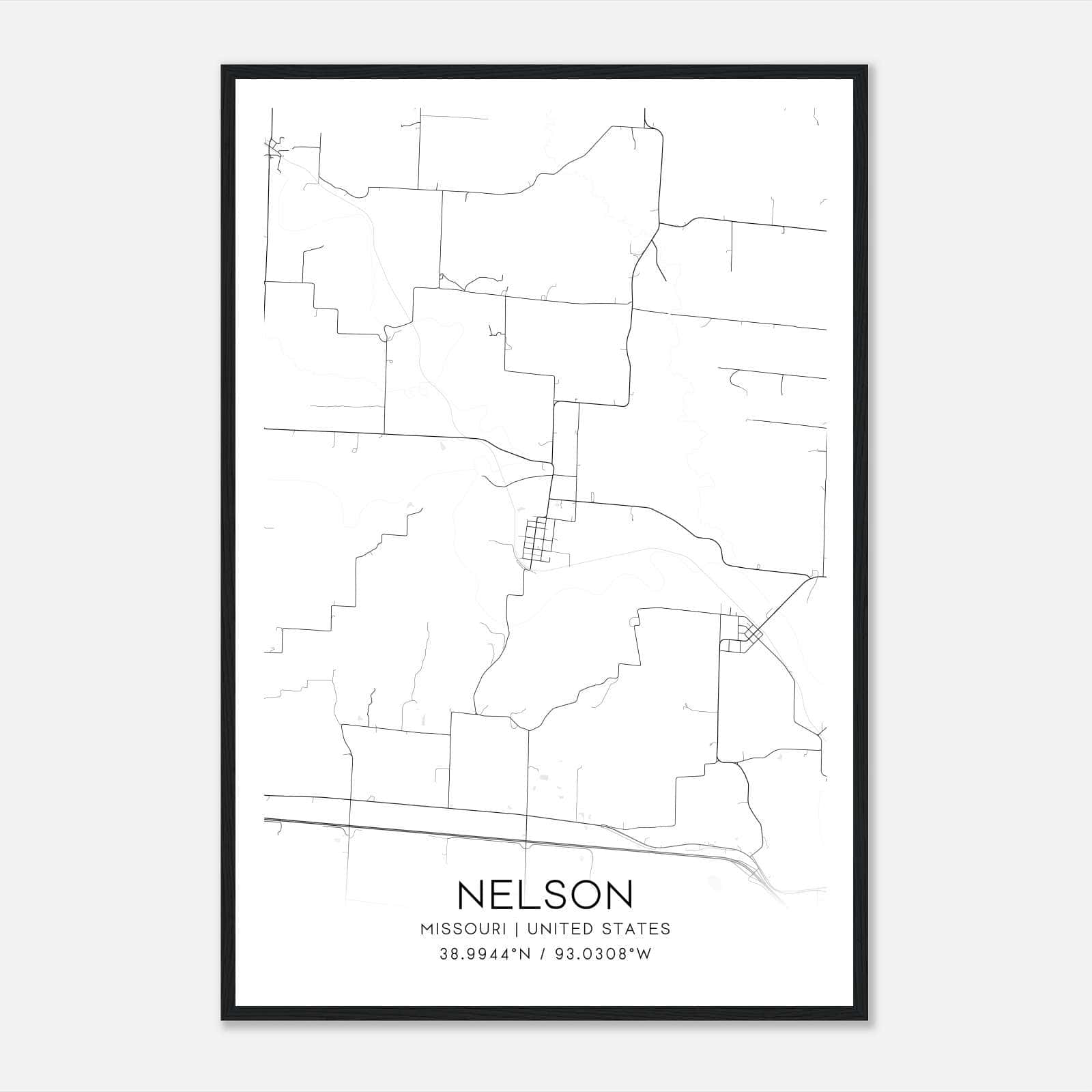 Nelson Missouri Map Poster, Modern Home Decor Wall Art Print Nelson Missouri Map Poster, Modern Home Decor Wall Art Print