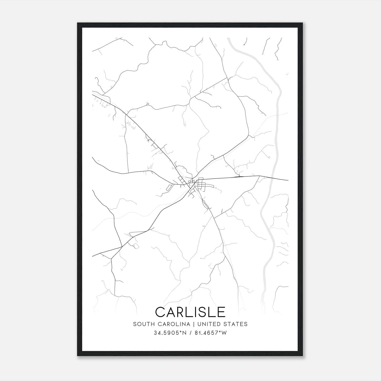 Carlisle South Carolina Map Poster, Modern Home Decor Wall Art Print Carlisle South Carolina Map Poster, Modern Home Decor Wall Art Print