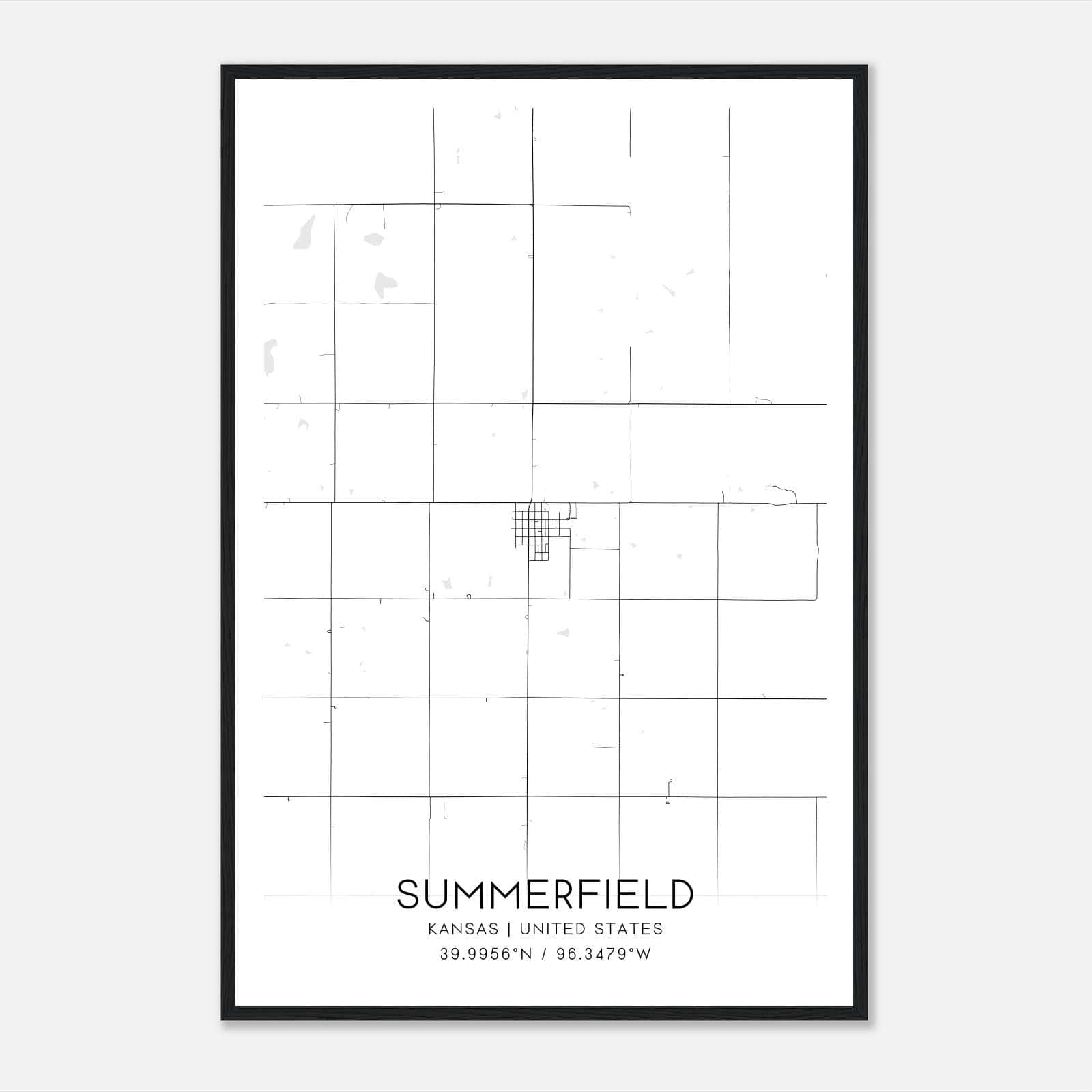 Summerfield Kansas Map Poster, Modern Home Decor Wall Art Print Summerfield Kansas Map Poster, Modern Home Decor Wall Art Print