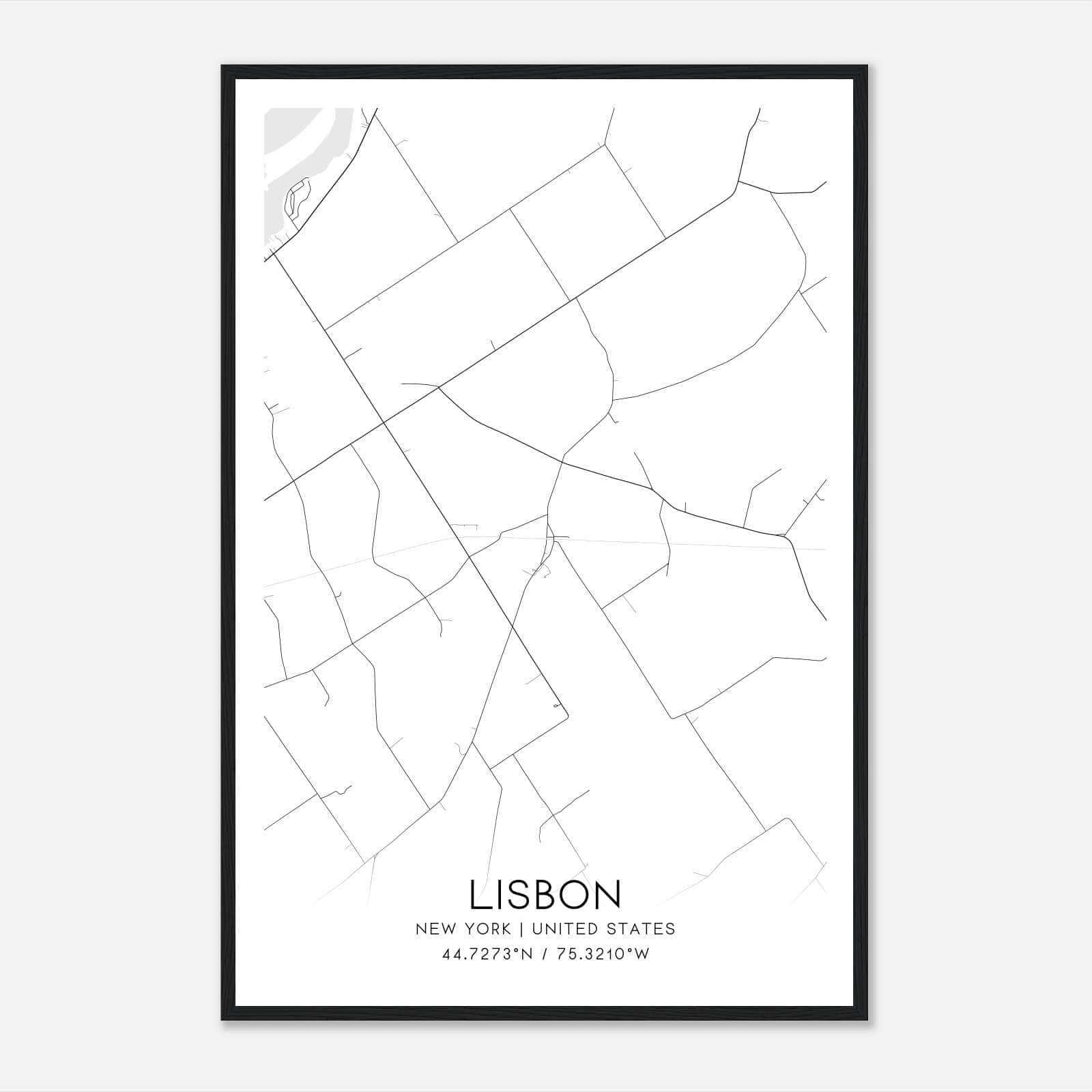 Lisbon New York Map Poster, Modern Home Decor Wall Art Print Lisbon New York Map Poster, Modern Home Decor Wall Art Print