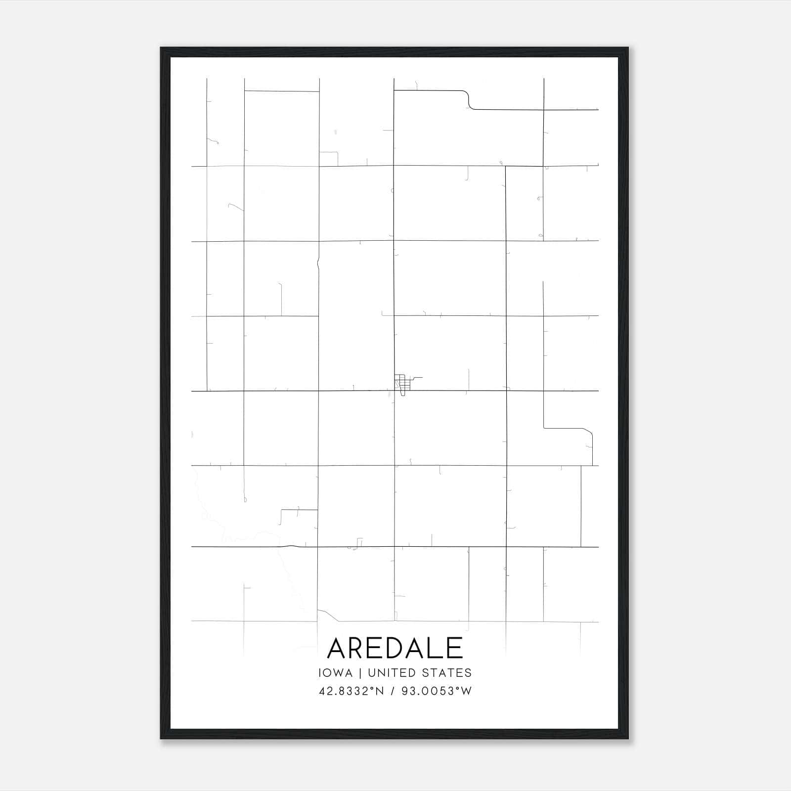 Aredale Iowa Map Poster, Modern Home Decor Wall Art Print Aredale Iowa Map Poster, Modern Home Decor Wall Art Print