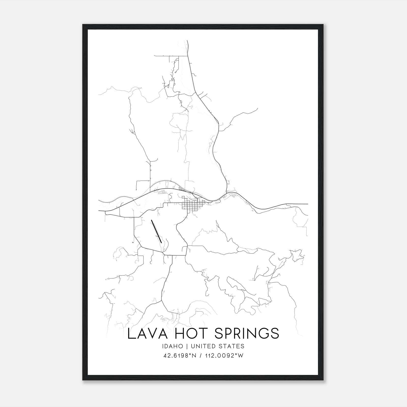 Lava Hot Springs Idaho Map Poster, Modern Home Decor Wall Art Print Lava Hot Springs Idaho Map Poster, Modern Home Decor Wall Art Print