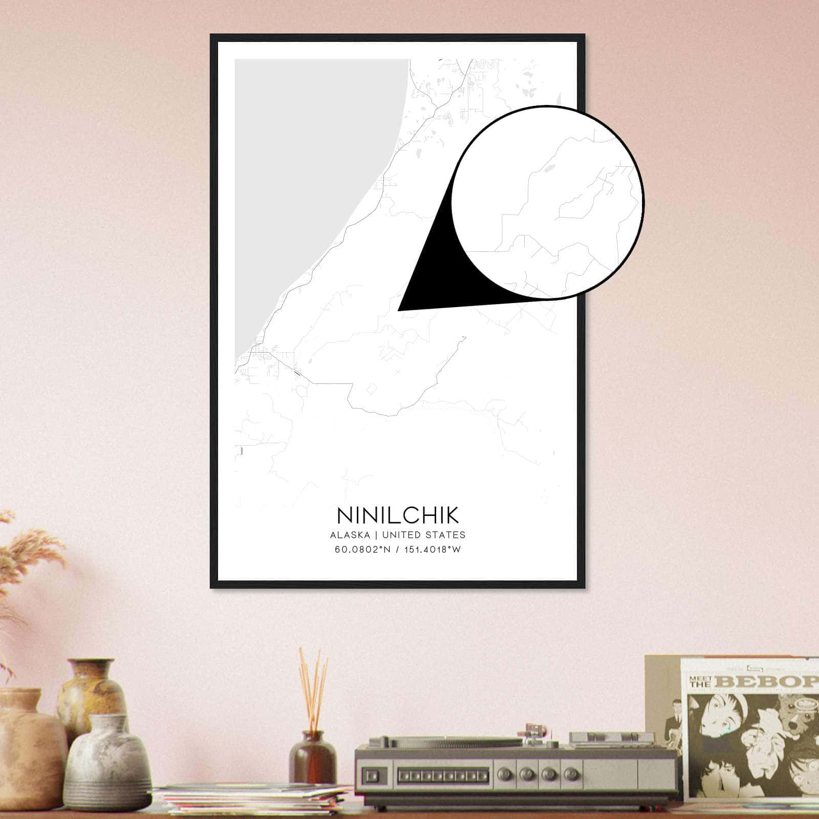 Deerfield Kansas Map Poster, Modern Home Decor Wall Art Print (Copy)