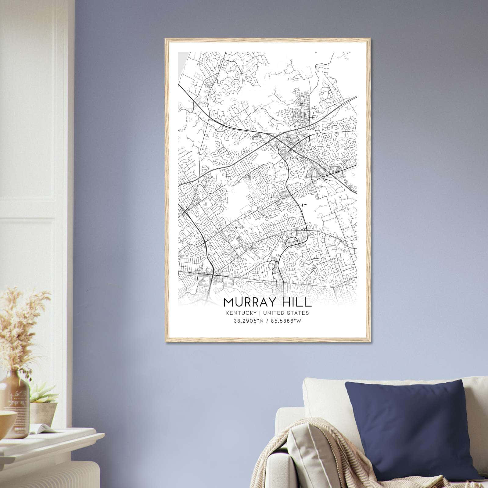 Deerfield Kansas Map Poster, Modern Home Decor Wall Art Print (Copy)