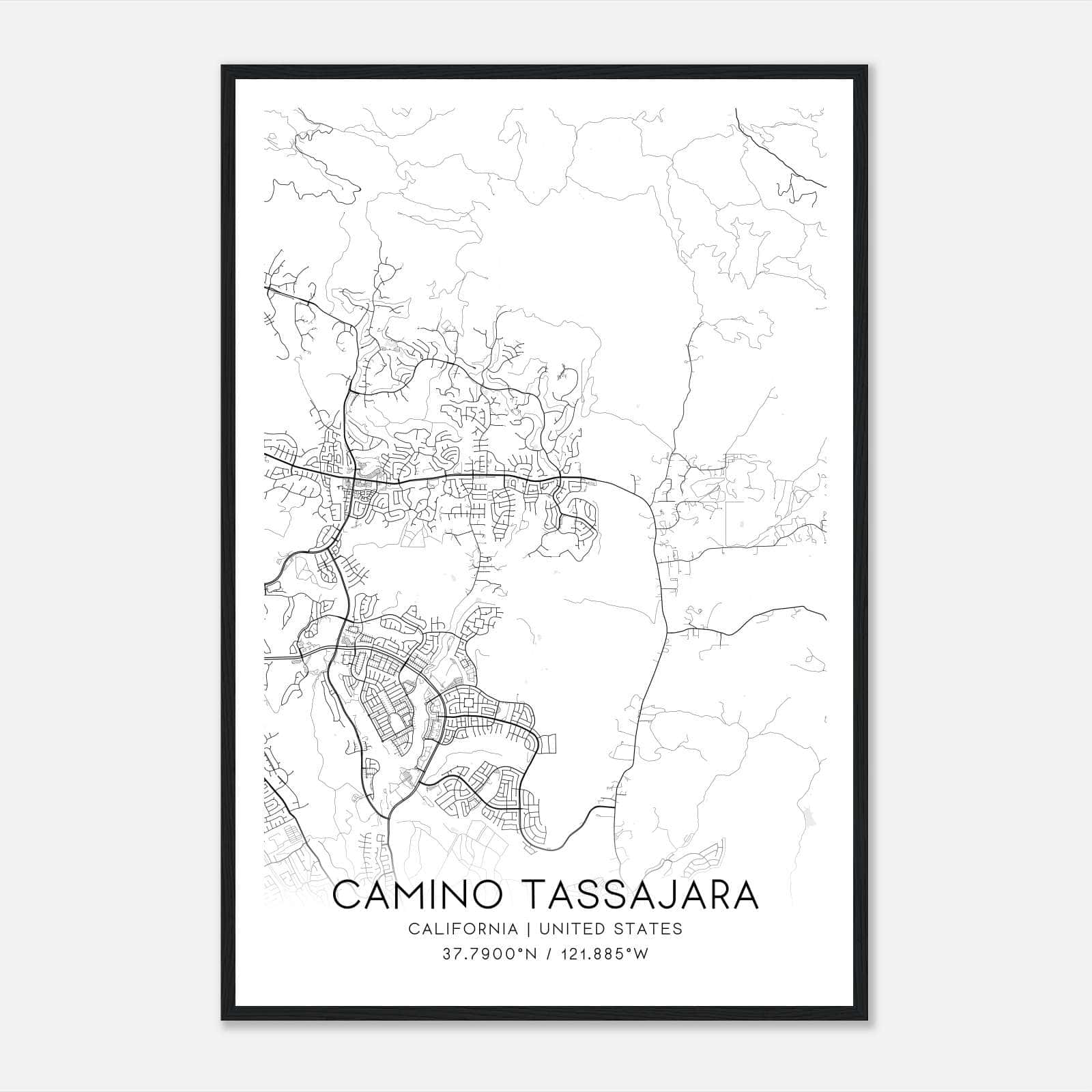 Camino Tassajara California Map Poster, Modern Home Decor Wall Art Print Camino Tassajara California Map Poster, Modern Home Decor Wall Art Print