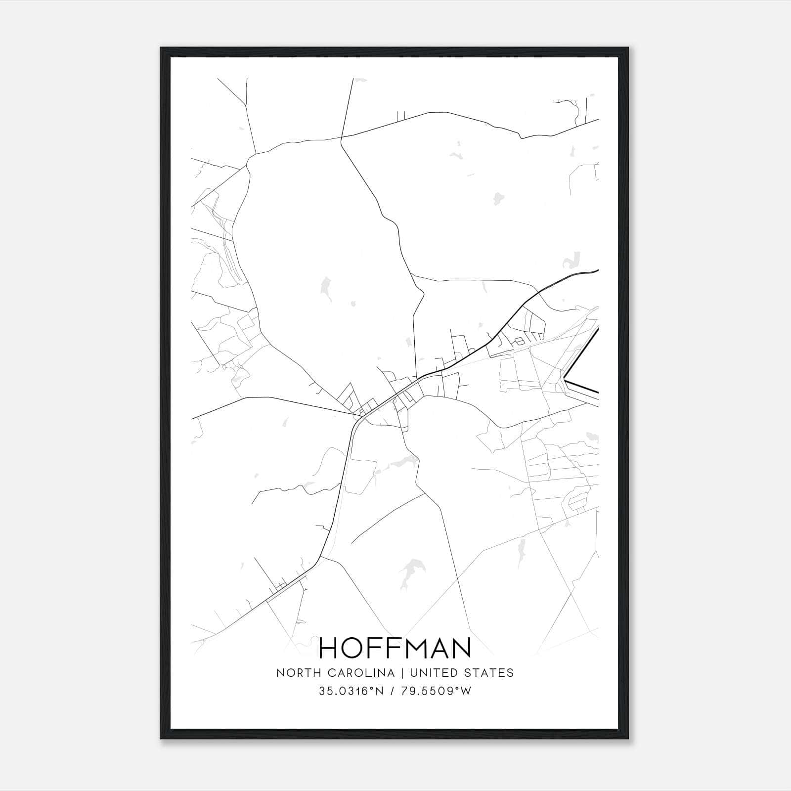 Hoffman North Carolina Map Poster, Modern Home Decor Wall Art Print Hoffman North Carolina Map Poster, Modern Home Decor Wall Art Print