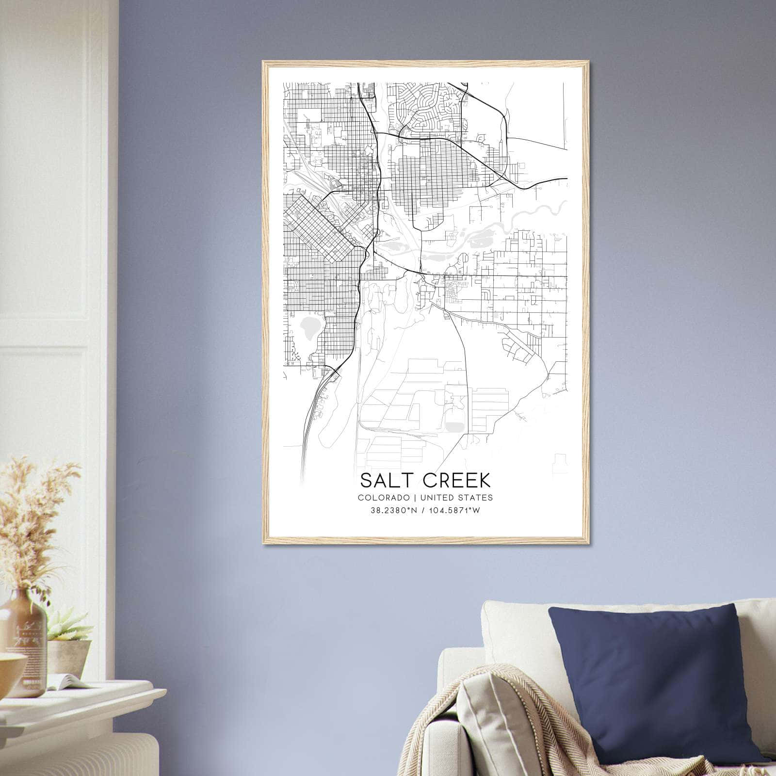 Deerfield Kansas Map Poster, Modern Home Decor Wall Art Print (Copy)
