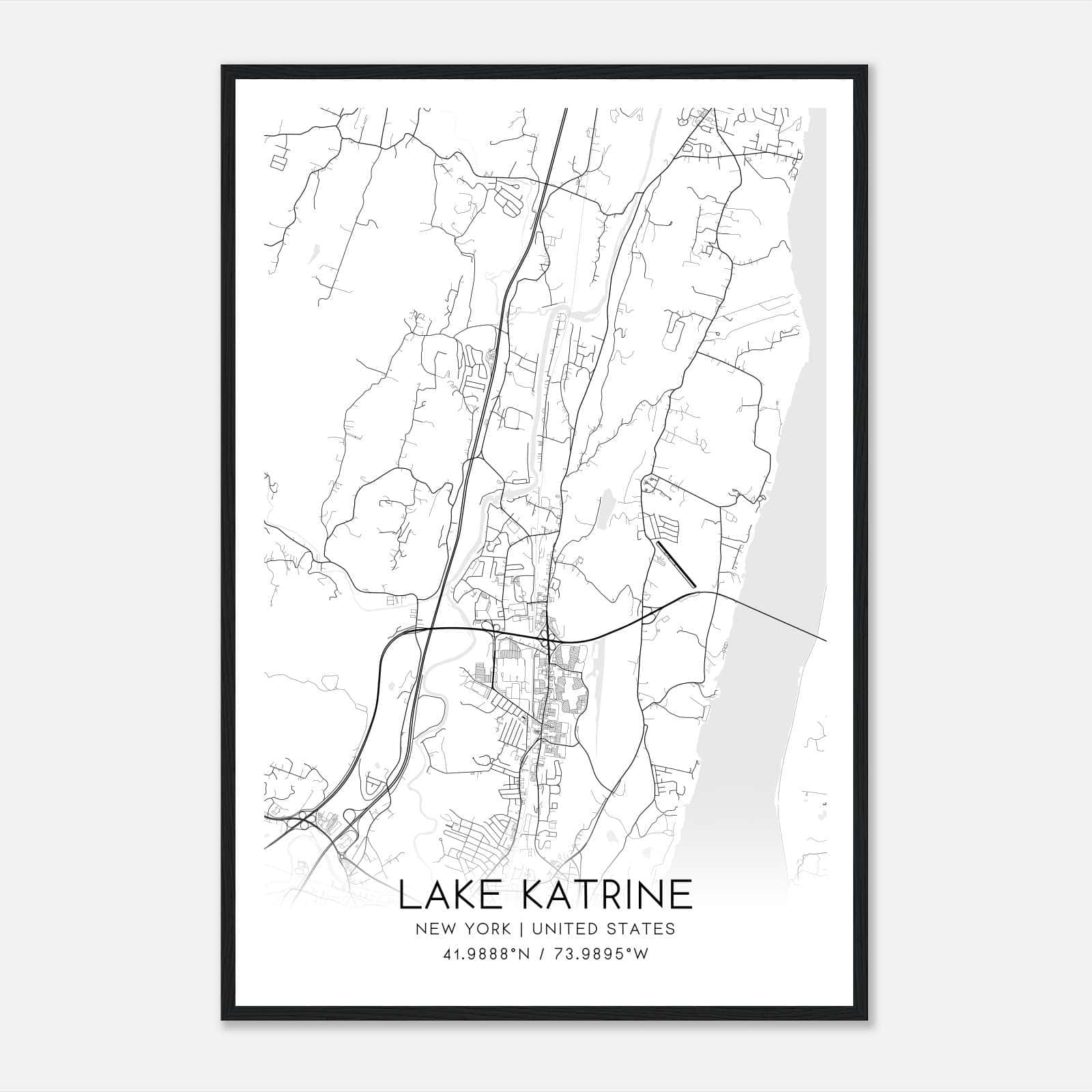 Lake Katrine New York Map Poster, Modern Home Decor Wall Art Print Lake Katrine New York Map Poster, Modern Home Decor Wall Art Print