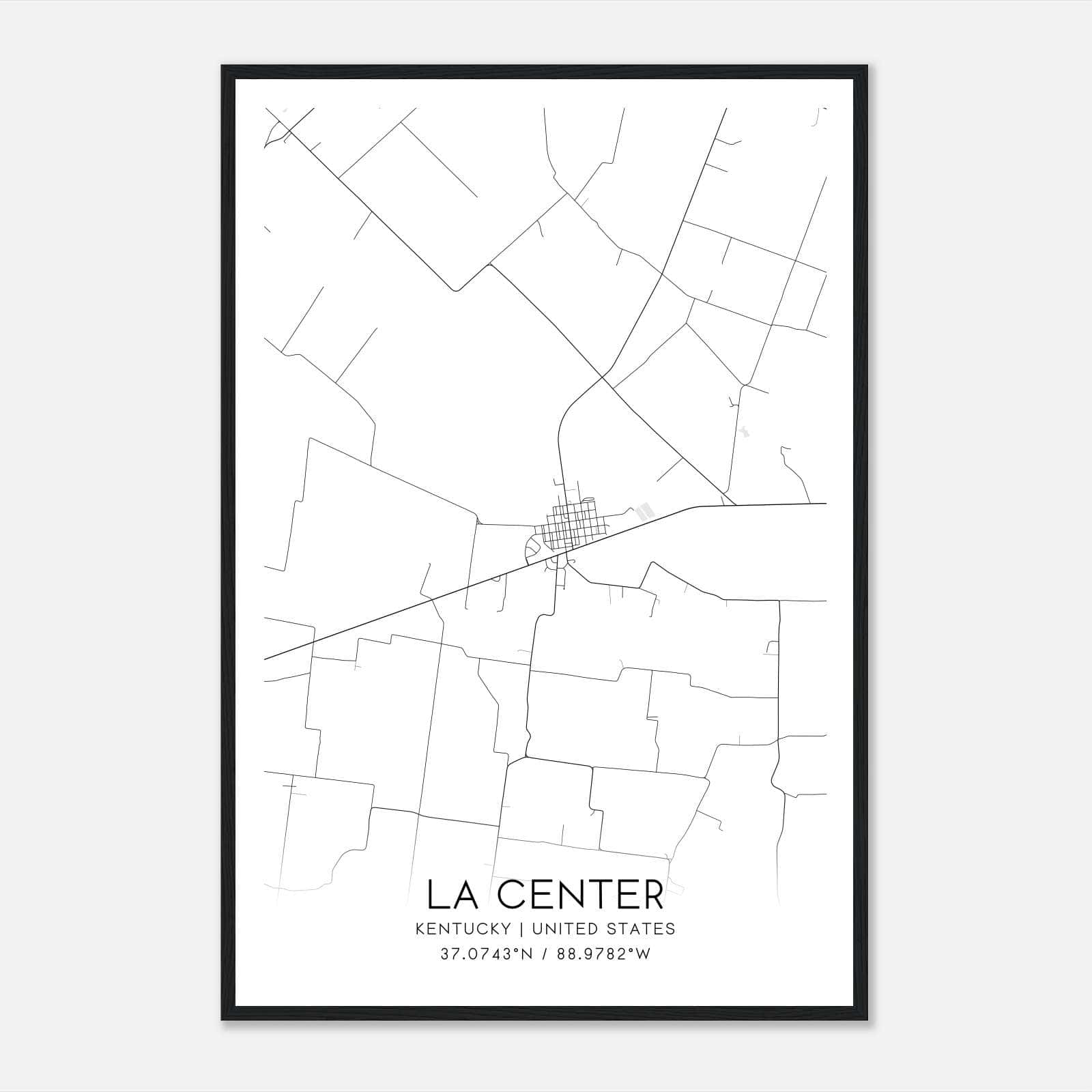 La Center Kentucky Map Poster, Modern Home Decor Wall Art Print La Center Kentucky Map Poster, Modern Home Decor Wall Art Print