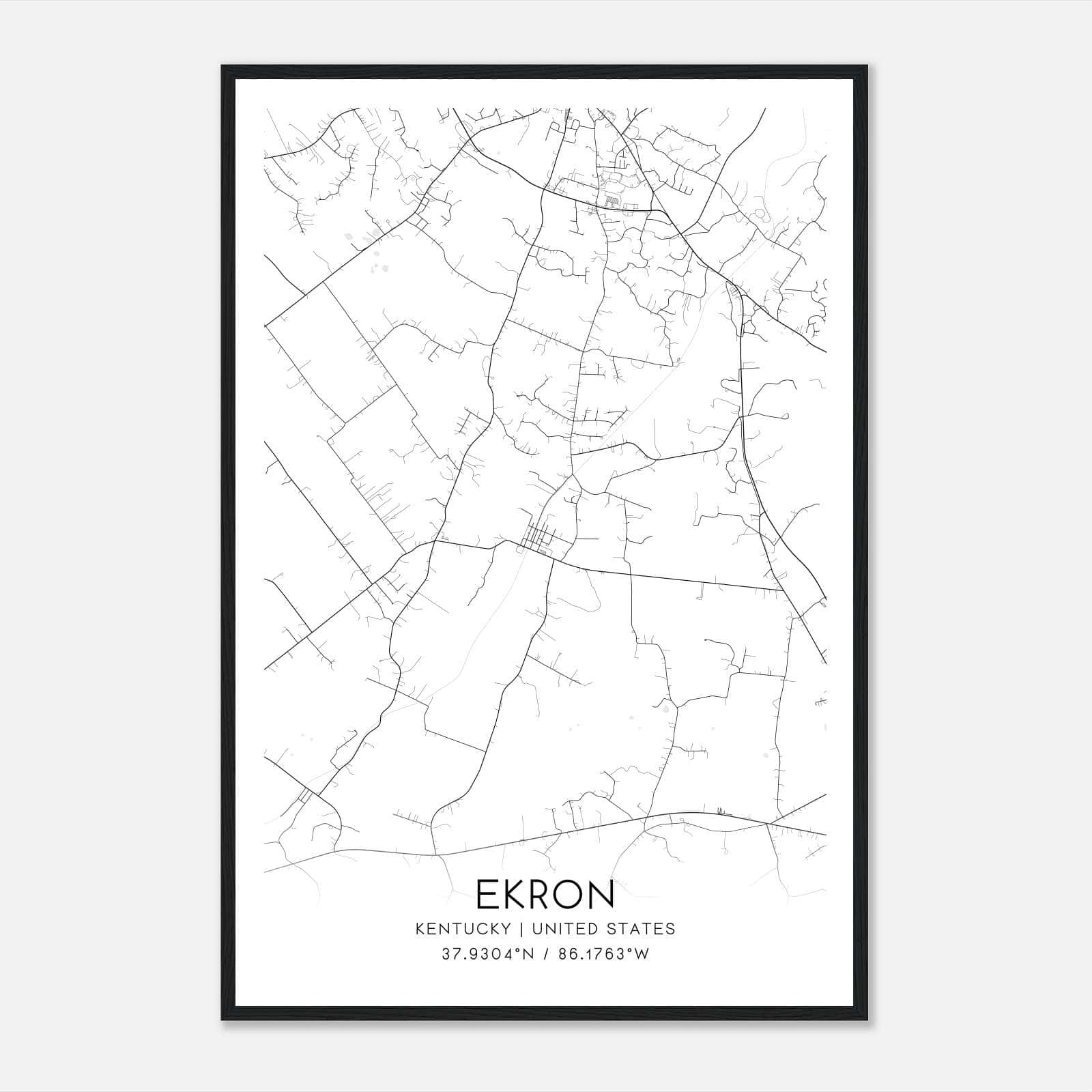 Ekron Kentucky Map Poster, Modern Home Decor Wall Art Print Ekron Kentucky Map Poster, Modern Home Decor Wall Art Print