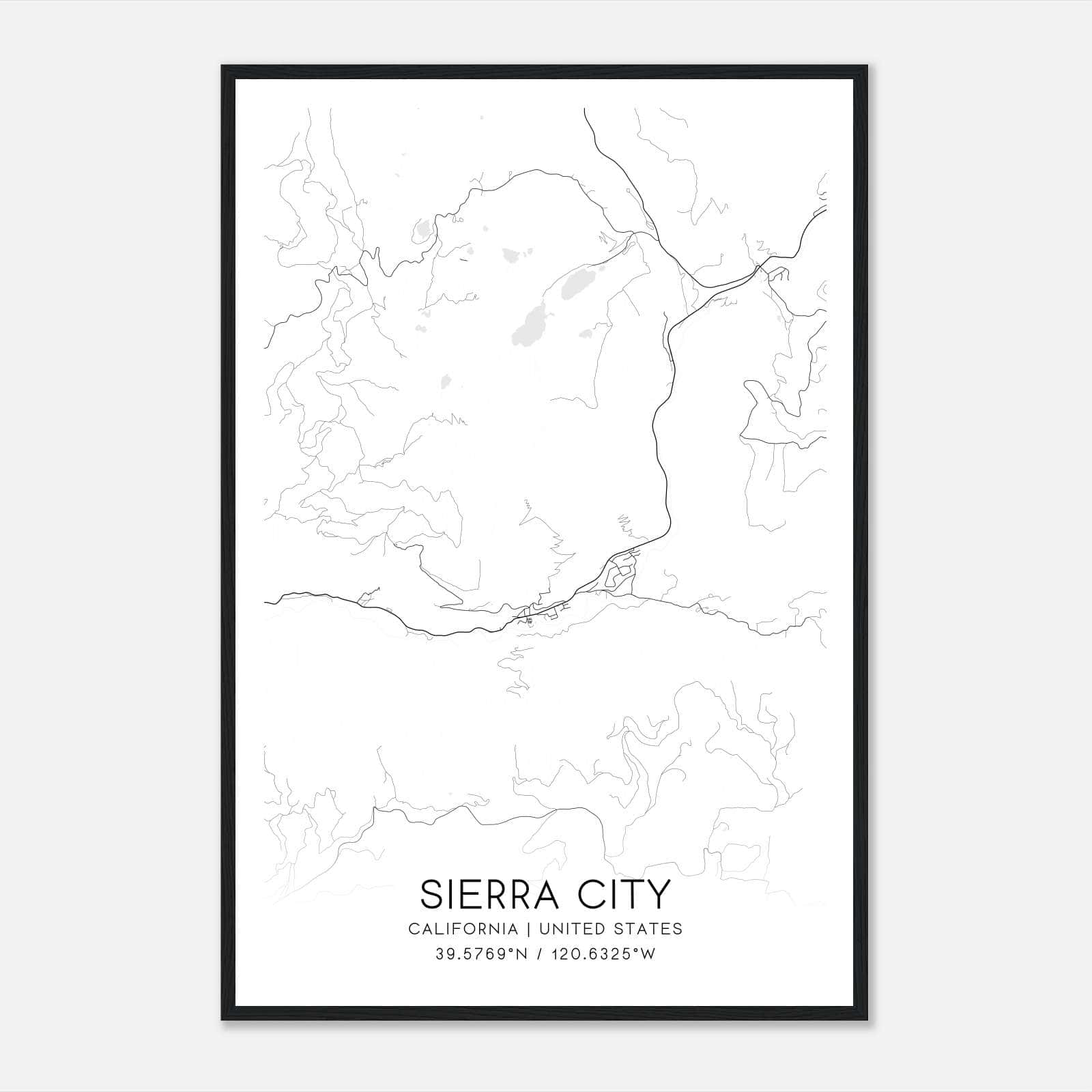 Sierra City California Map Poster, Modern Home Decor Wall Art Print Sierra City California Map Poster, Modern Home Decor Wall Art Print