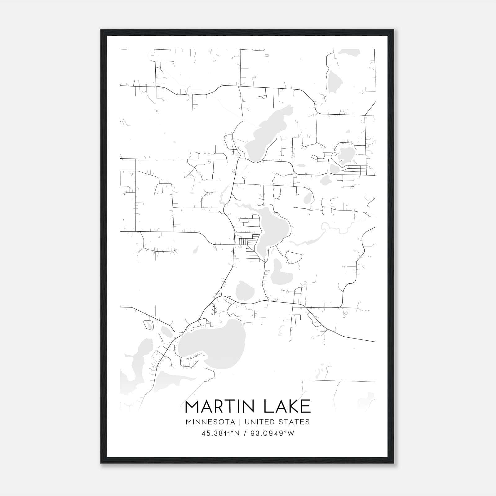 Martin Lake Minnesota Map Poster, Modern Home Decor Wall Art Print Martin Lake Minnesota Map Poster, Modern Home Decor Wall Art Print