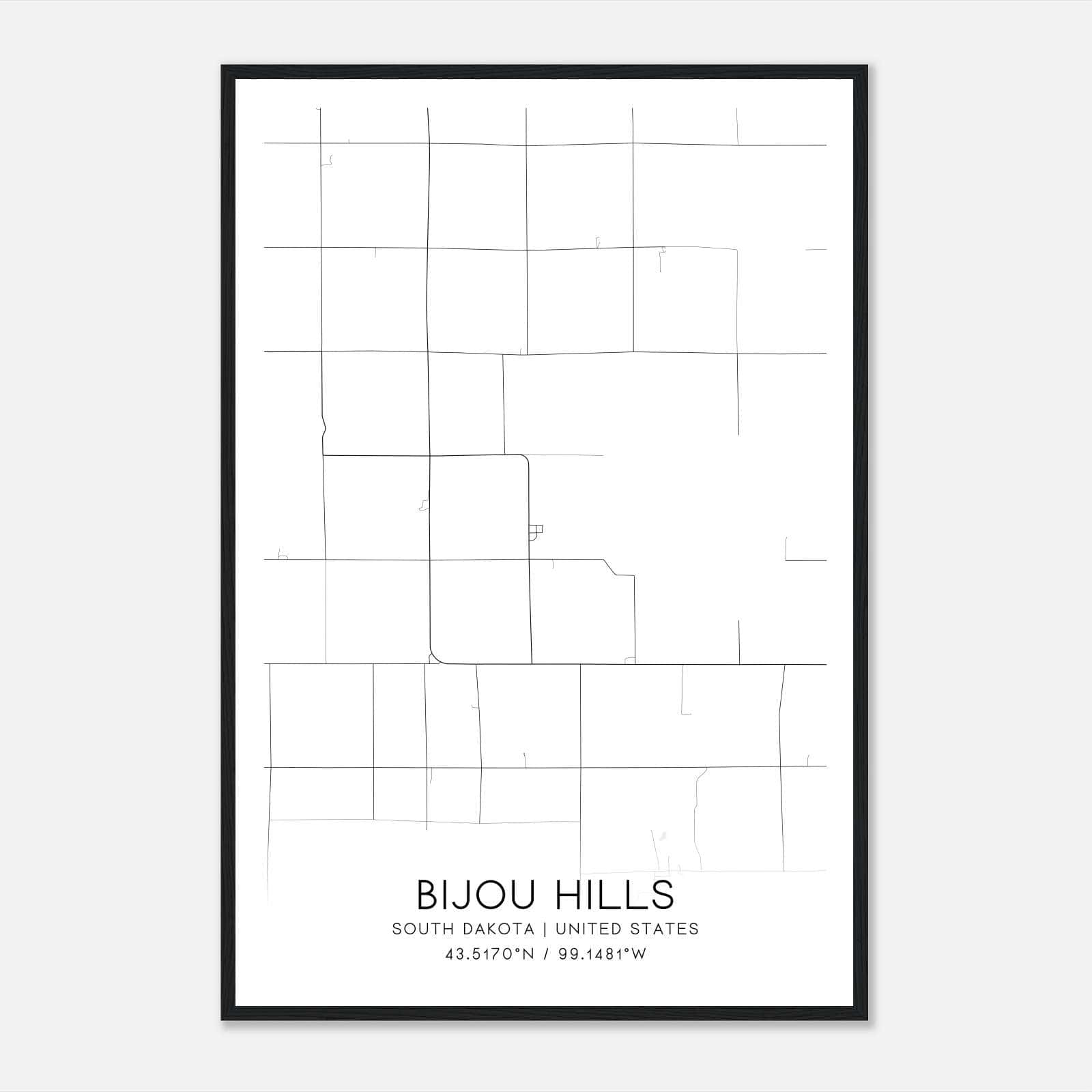 Bijou Hills South Dakota Map Poster, Modern Home Decor Wall Art Print Bijou Hills South Dakota Map Poster, Modern Home Decor Wall Art Print