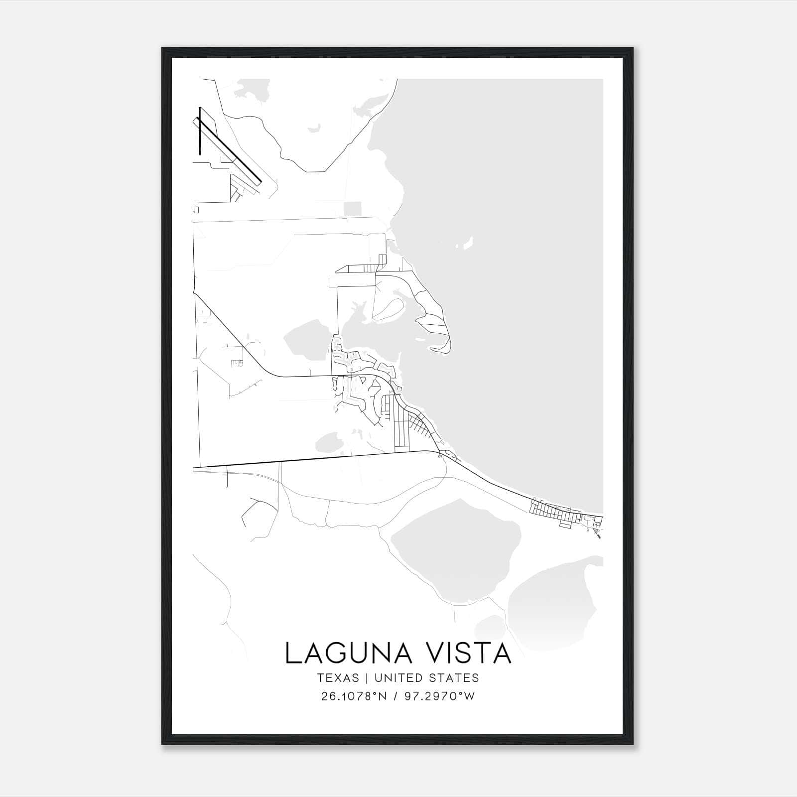 Laguna Vista Texas Map Poster, Modern Home Decor Wall Art Print Laguna Vista Texas Map Poster, Modern Home Decor Wall Art Print