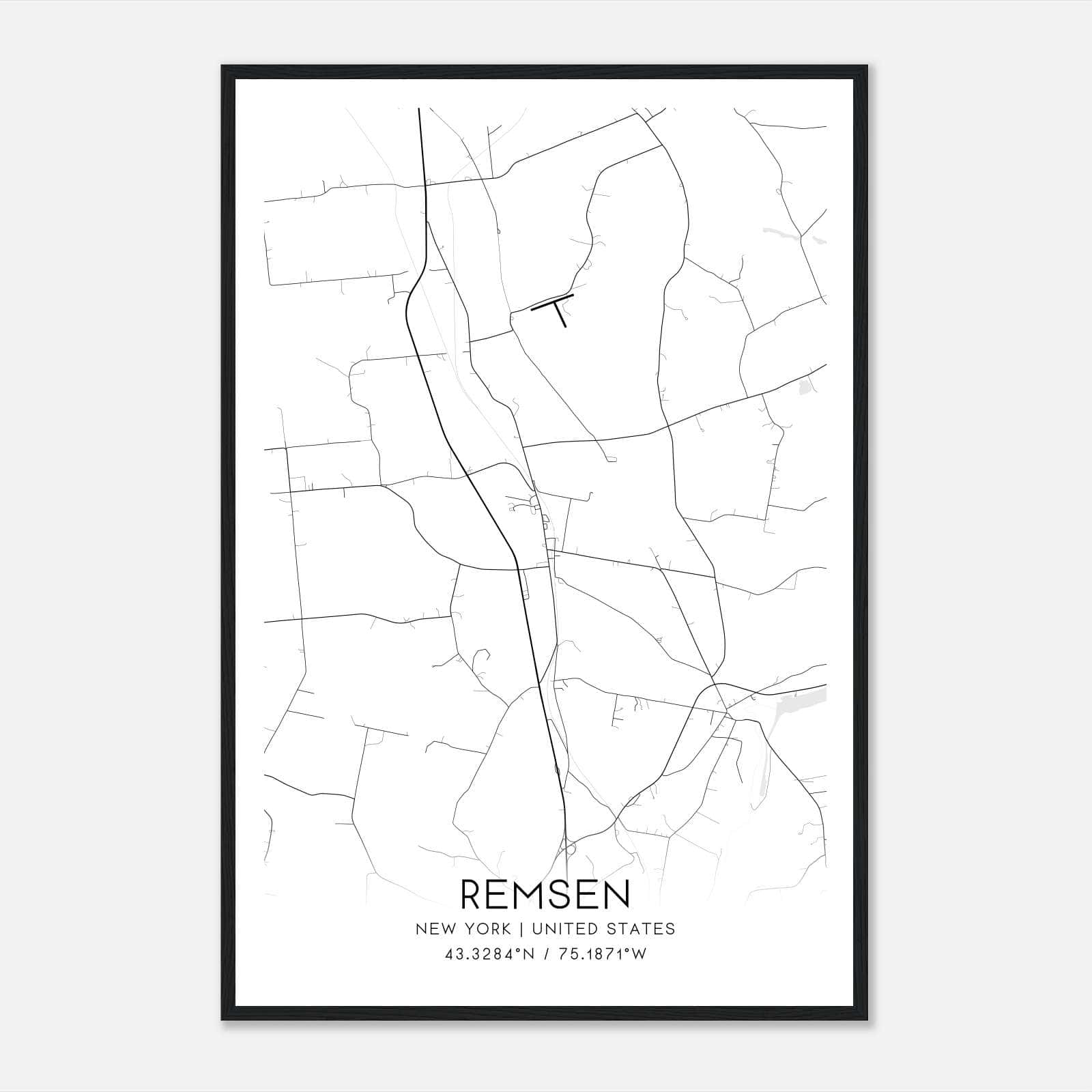Remsen New York Map Poster, Modern Home Decor Wall Art Print Remsen New York Map Poster, Modern Home Decor Wall Art Print