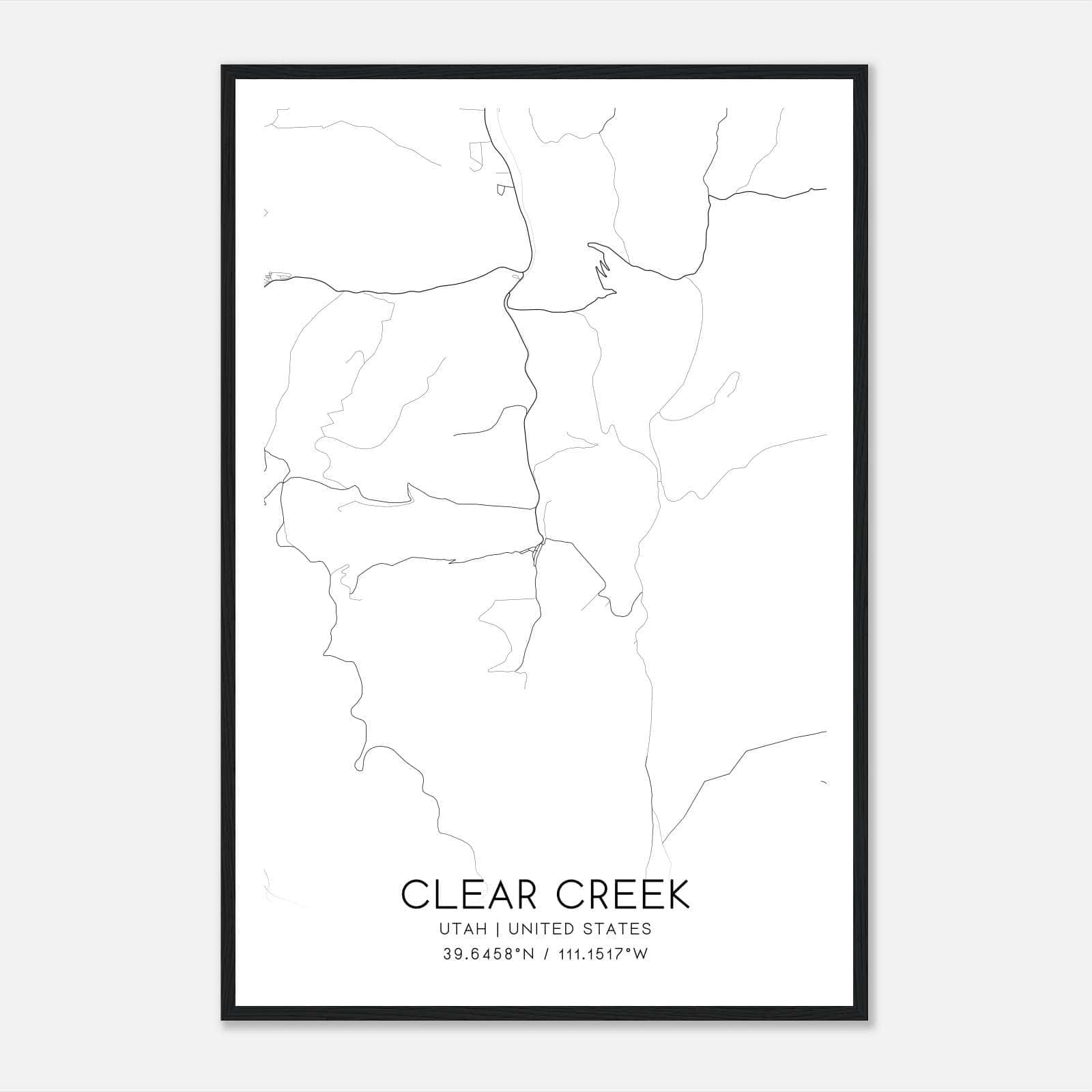 Clear Creek Utah Map Poster, Modern Home Decor Wall Art Print Clear Creek Utah Map Poster, Modern Home Decor Wall Art Print