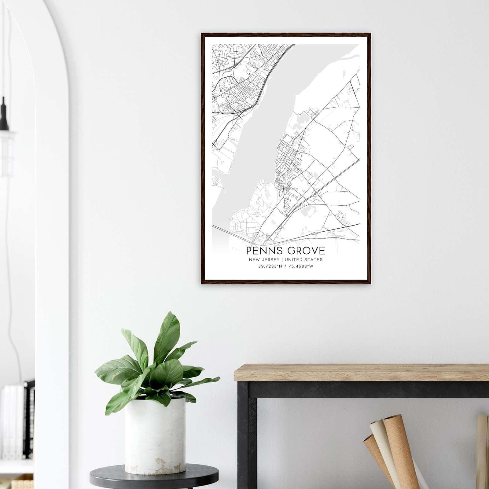 Deerfield Kansas Map Poster, Modern Home Decor Wall Art Print (Copy)