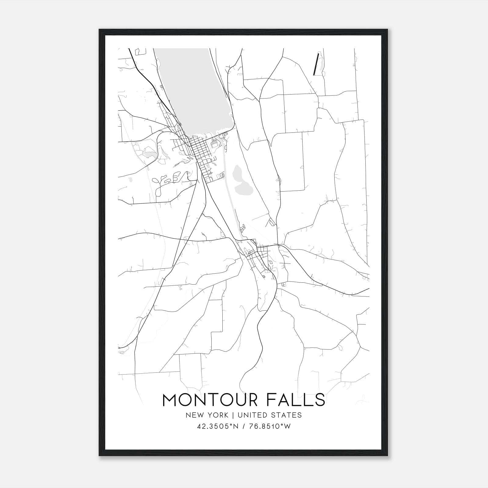 Montour Falls New York Map Poster, Modern Home Decor Wall Art Print Montour Falls New York Map Poster, Modern Home Decor Wall Art Print