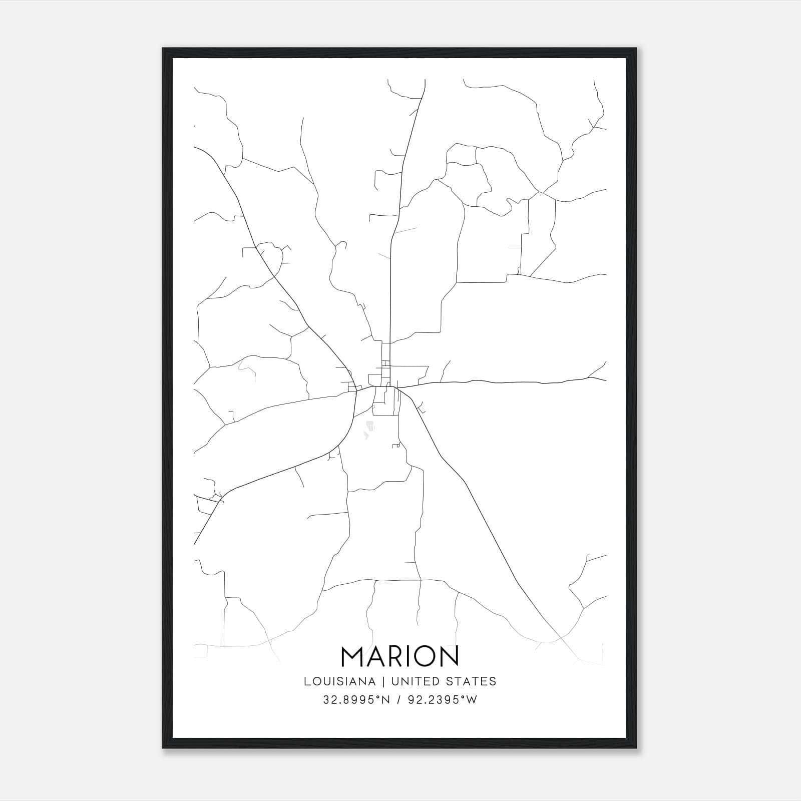 Marion Louisiana Map Poster, Modern Home Decor Wall Art Print Marion Louisiana Map Poster, Modern Home Decor Wall Art Print