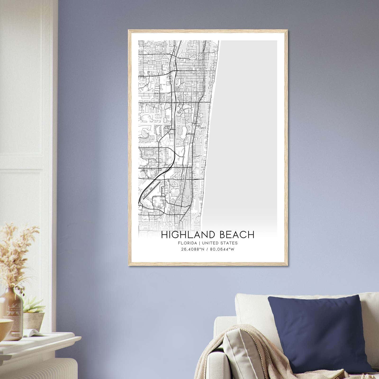 Deerfield Kansas Map Poster, Modern Home Decor Wall Art Print (Copy)