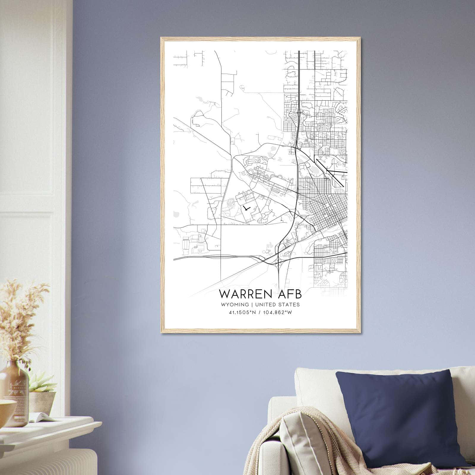 Deerfield Kansas Map Poster, Modern Home Decor Wall Art Print (Copy)