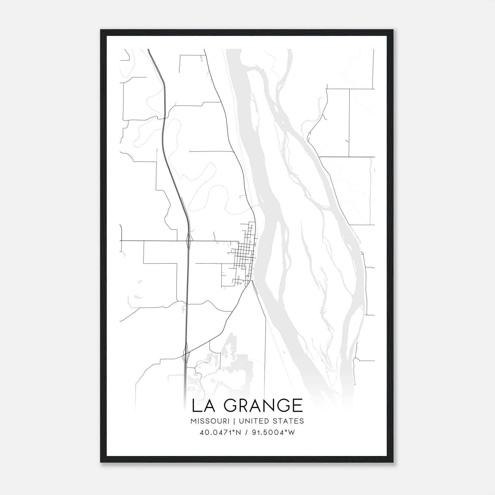 La Grange Missouri Map Poster, Modern Home Decor Wall Art Print La Grange Missouri Map Poster, Modern Home Decor Wall Art Print