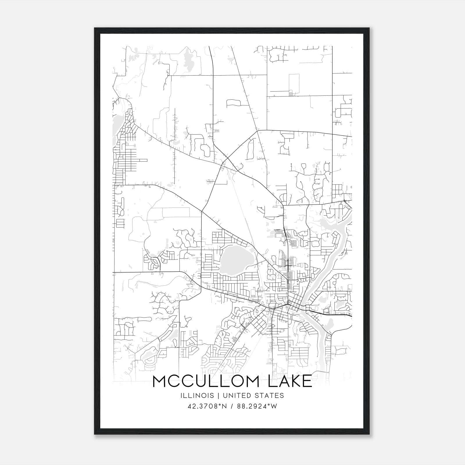 Mccullom Lake Illinois Map Poster, Modern Home Decor Wall Art Print Mccullom Lake Illinois Map Poster, Modern Home Decor Wall Art Print