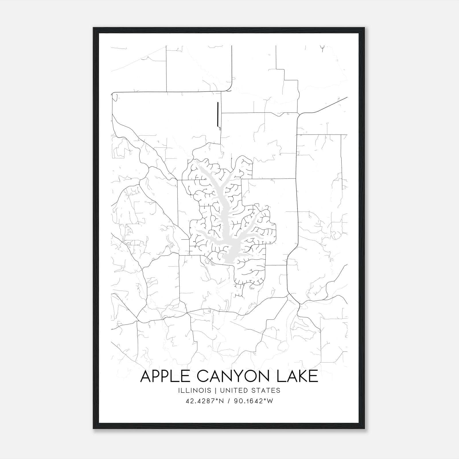 Apple Canyon Lake Illinois Map Poster, Modern Home Decor Wall Art Print Apple Canyon Lake Illinois Map Poster, Modern Home Decor Wall Art Print