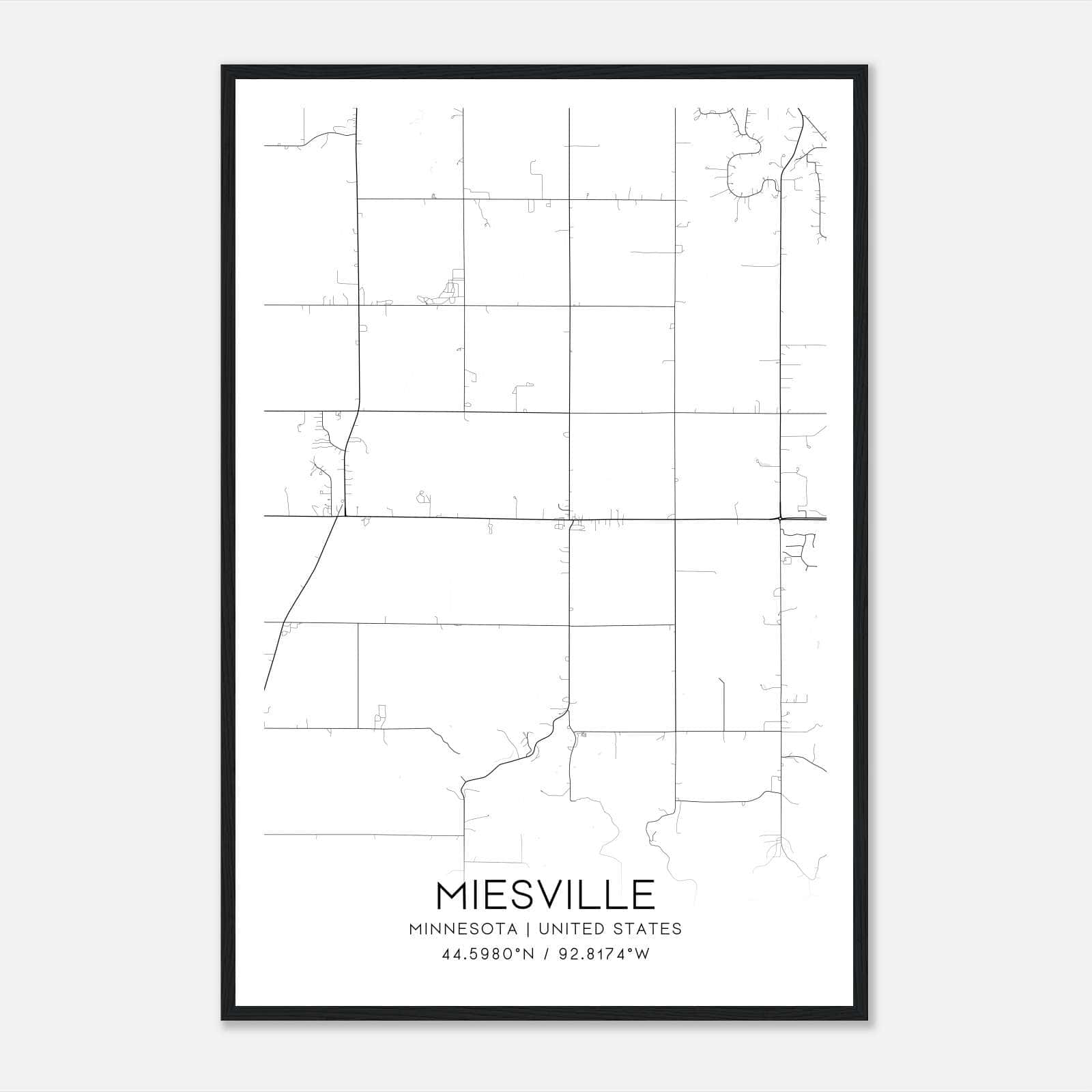 Miesville Minnesota Map Poster, Modern Home Decor Wall Art Print Miesville Minnesota Map Poster, Modern Home Decor Wall Art Print