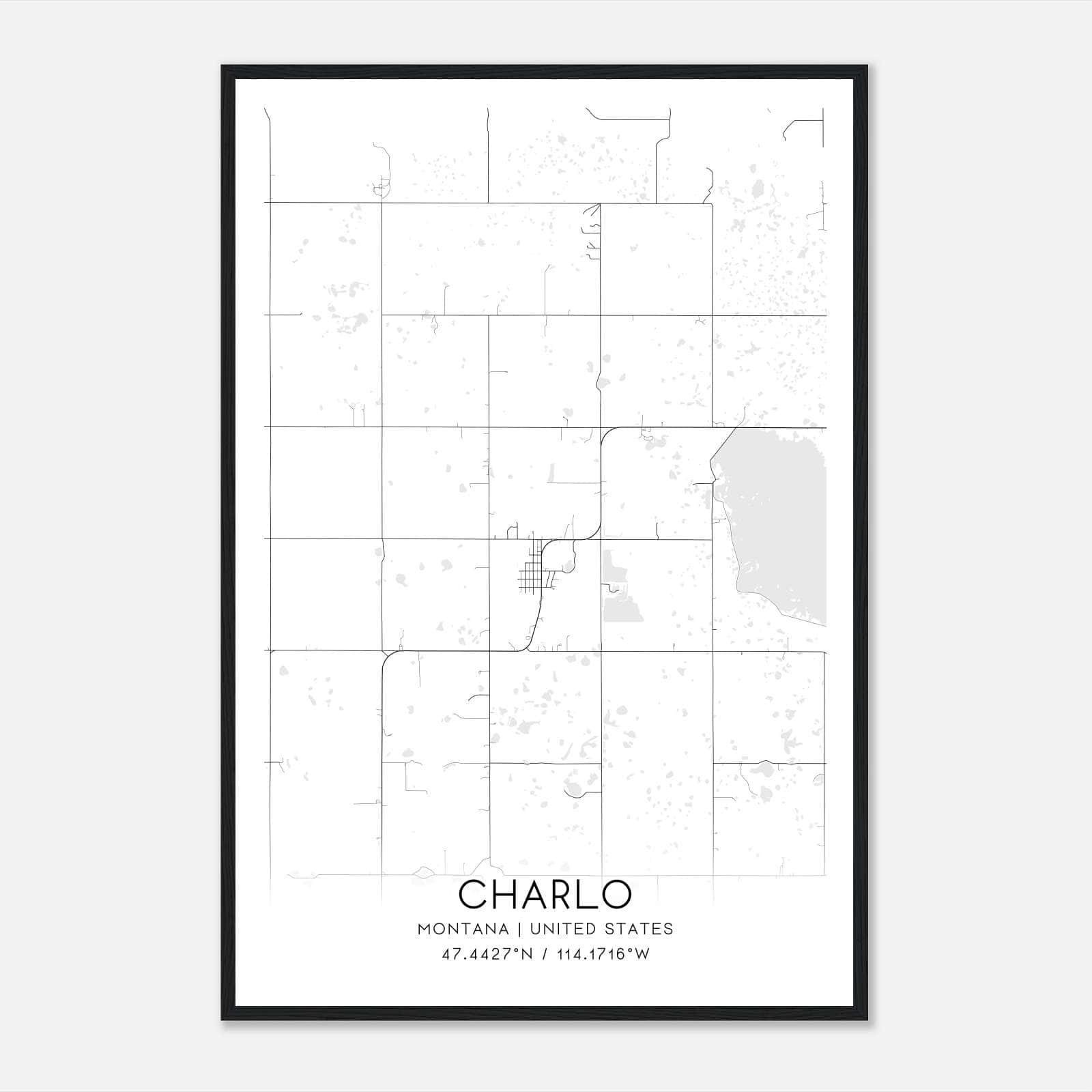 Charlo Montana Map Poster, Modern Home Decor Wall Art Print Charlo Montana Map Poster, Modern Home Decor Wall Art Print