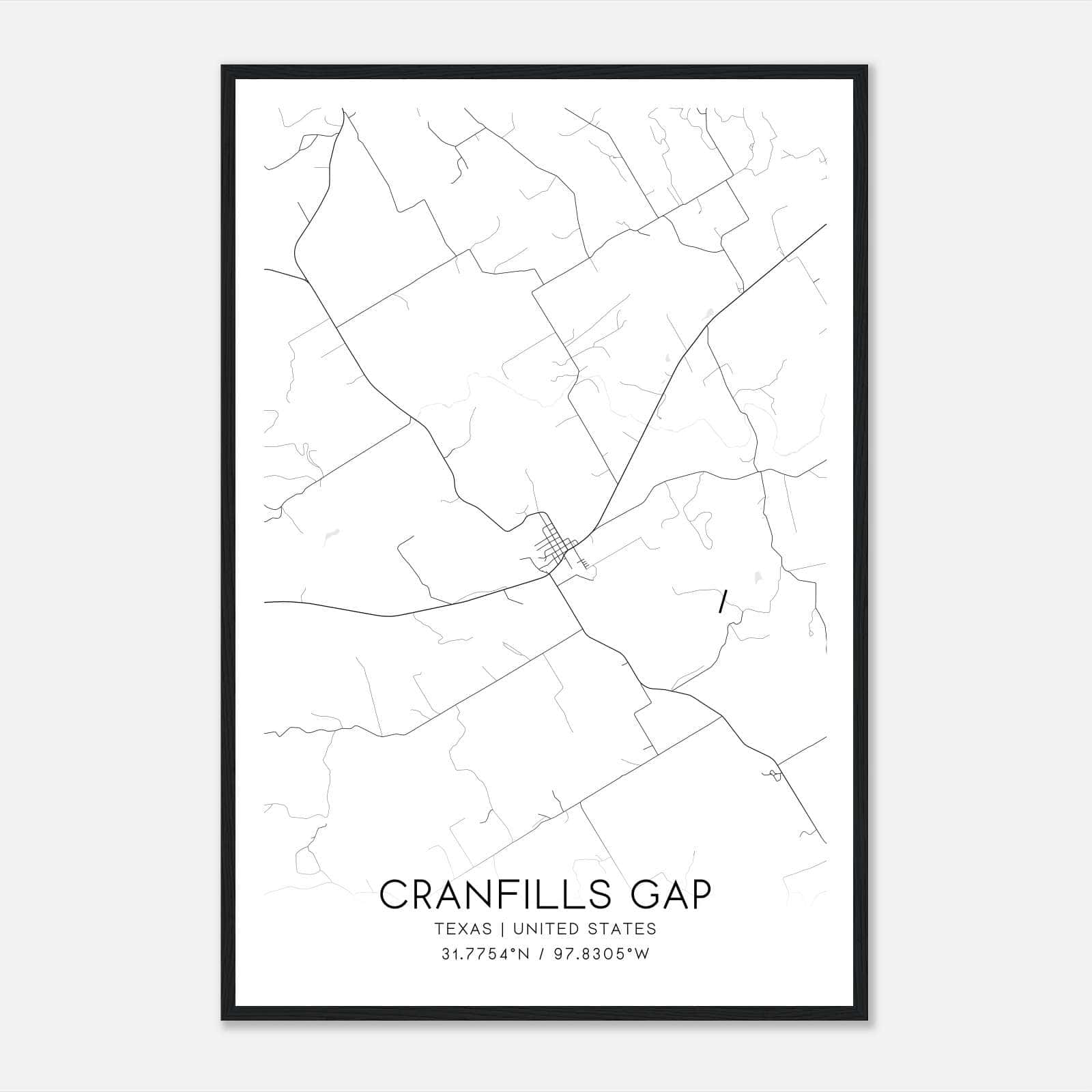 Cranfills Gap Texas Map Poster, Modern Home Decor Wall Art Print Cranfills Gap Texas Map Poster, Modern Home Decor Wall Art Print