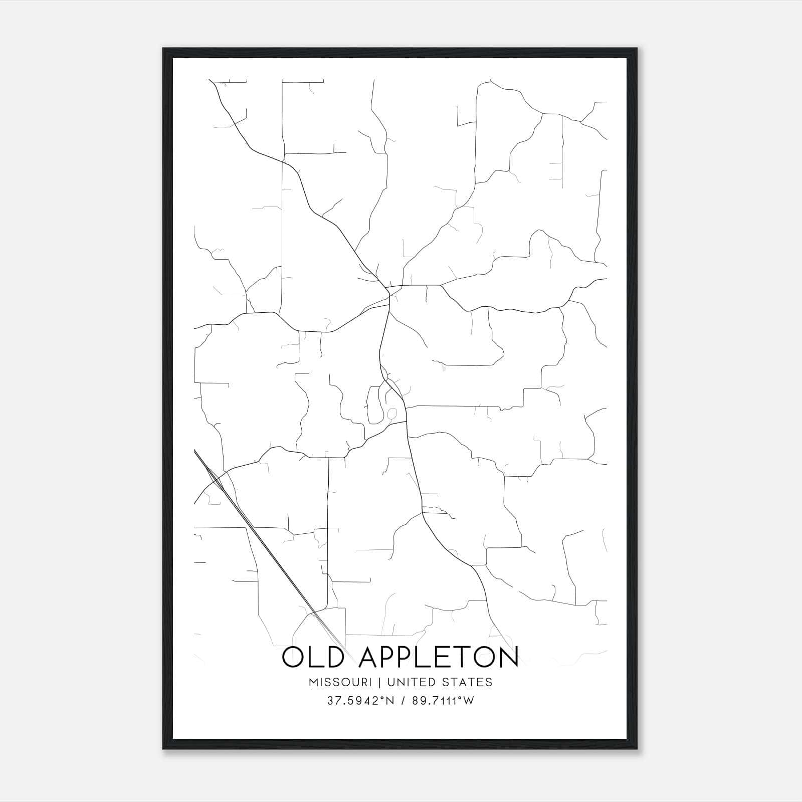 Old Appleton Missouri Map Poster, Modern Home Decor Wall Art Print Old Appleton Missouri Map Poster, Modern Home Decor Wall Art Print