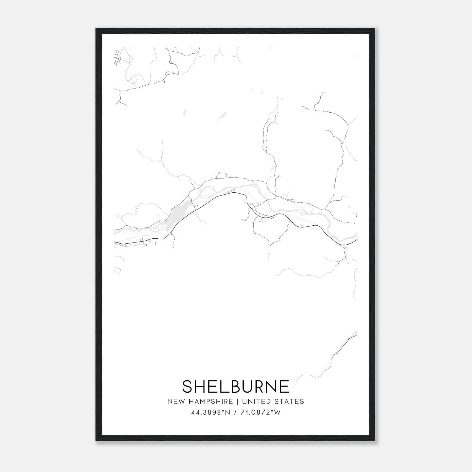 Shelburne New Hampshire Map Poster, Modern Home Decor Wall Art Print Shelburne New Hampshire Map Poster, Modern Home Decor Wall Art Print