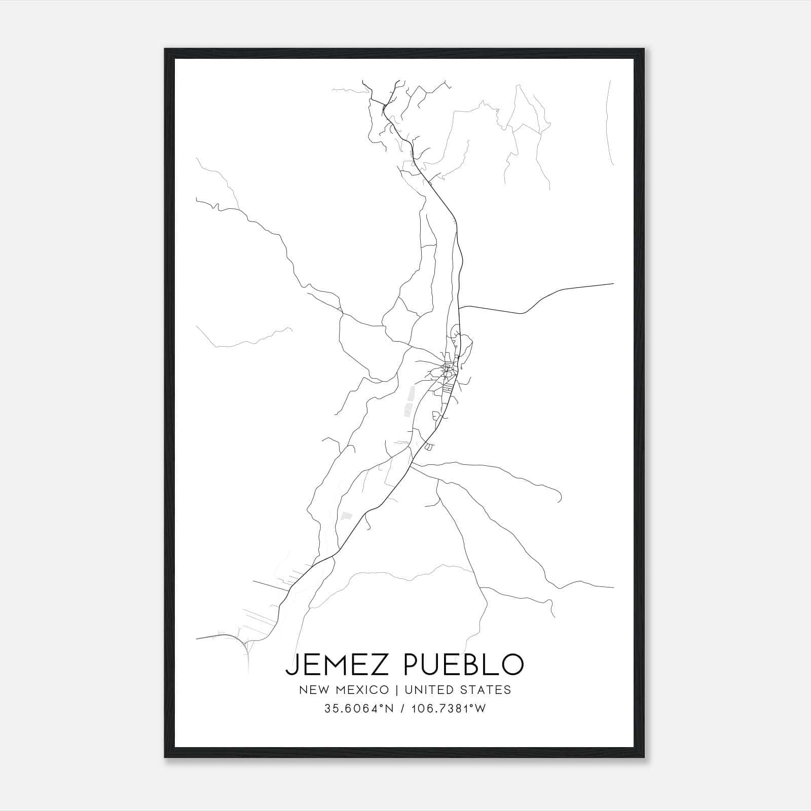 Jemez Pueblo New Mexico Map Poster, Modern Home Decor Wall Art Print Jemez Pueblo New Mexico Map Poster, Modern Home Decor Wall Art Print