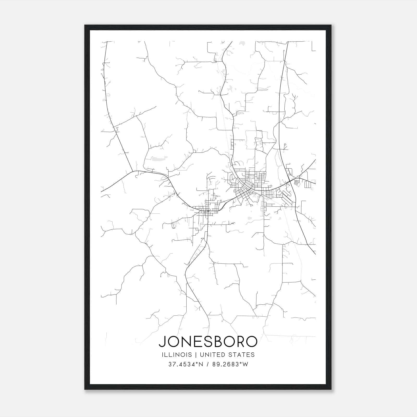 Jonesboro Illinois Map Poster, Modern Home Decor Wall Art Print Jonesboro Illinois Map Poster, Modern Home Decor Wall Art Print