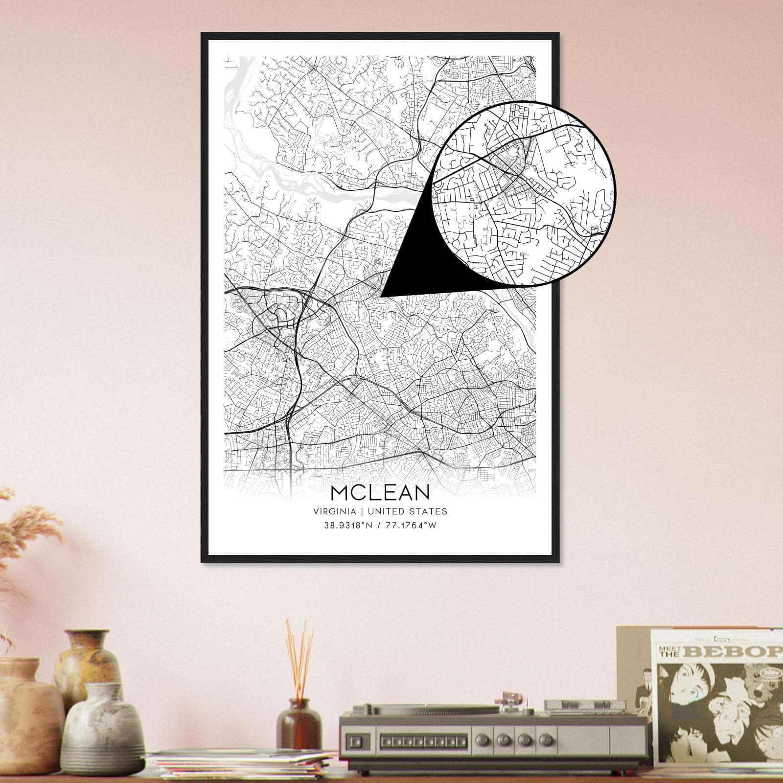 Deerfield Kansas Map Poster, Modern Home Decor Wall Art Print (Copy)